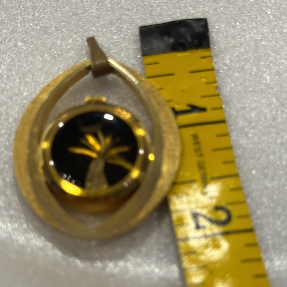 Elgin watch made into a pendant art deco unusual piece palm tree signed Elgin - Picture 5 of 8